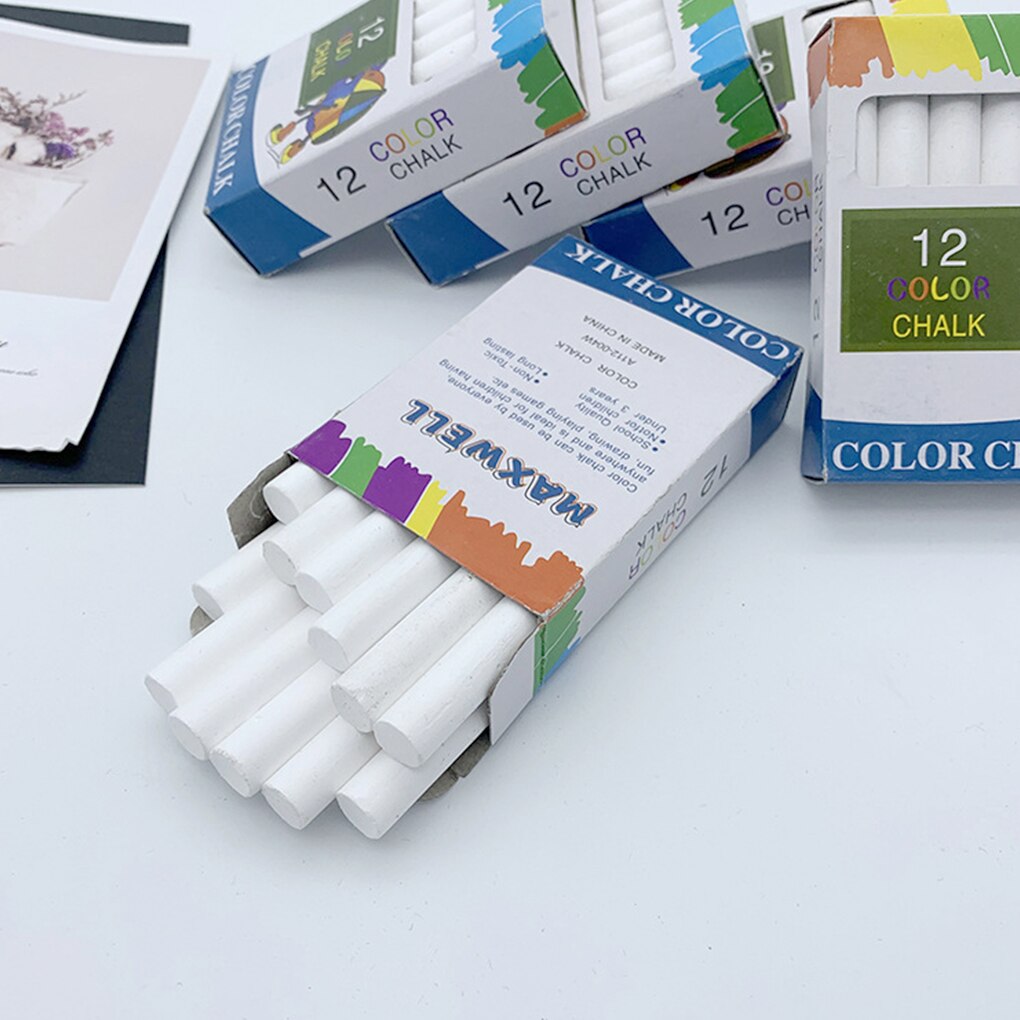 12 sztuk/partia kreda bezpyłowa kreda rysunek kredki robić tablicy stacjonarne biuro szkolne akcesoria 6 kolorów