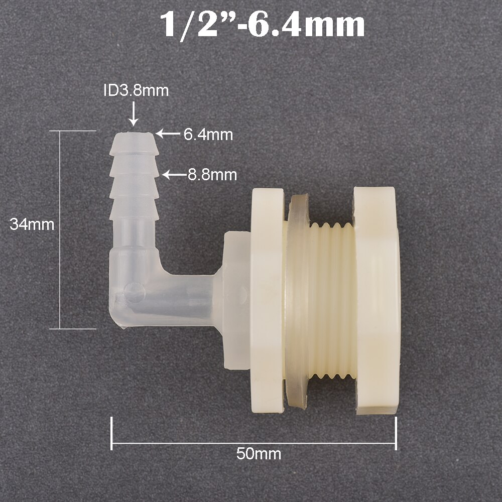 1 Set Abs 1/2 Inch Tot 6.4 ~ 20Mm Elleboog Watertank Connector Aquarium Tuin Irrigatie Slang Gezamenlijke Water pijp 90 Graden Adapter: 6.4mm