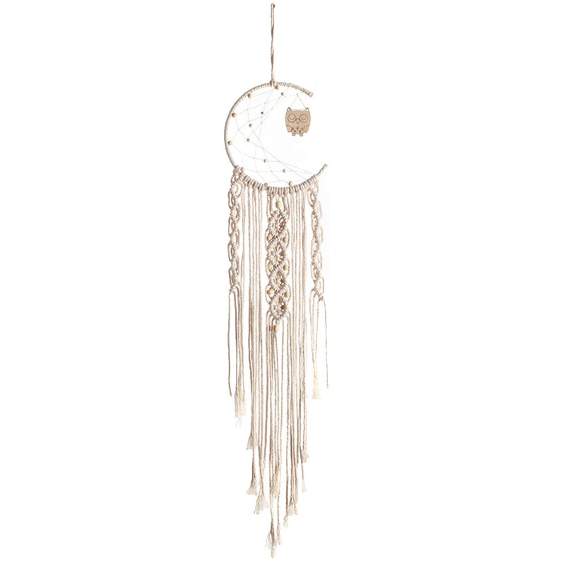 Bohemian DIY Handmade Macrame Wall Hanging Tapestry/ Dream Catcher Home Wedding Ornament Decor,with LED