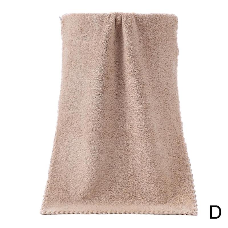1PC Coral Fleece Lightweight Towel Color Water Absorbent Face Towels Home Velvet Textile For Spa Clean Bath Bathing Towel: D