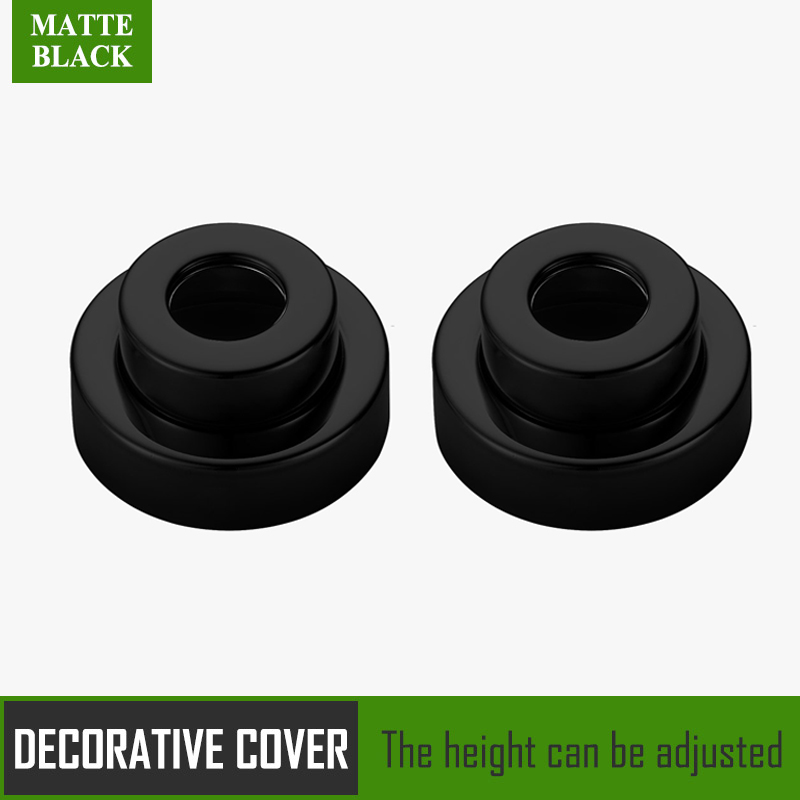 FACIIO Neue 304 Edelstahl Wasser Rohr Dekorative Abdeckung Dusche Zubehör Bad Wasserhahn Befestigungs Kit Für Dusche Mixer: black 2 PCS
