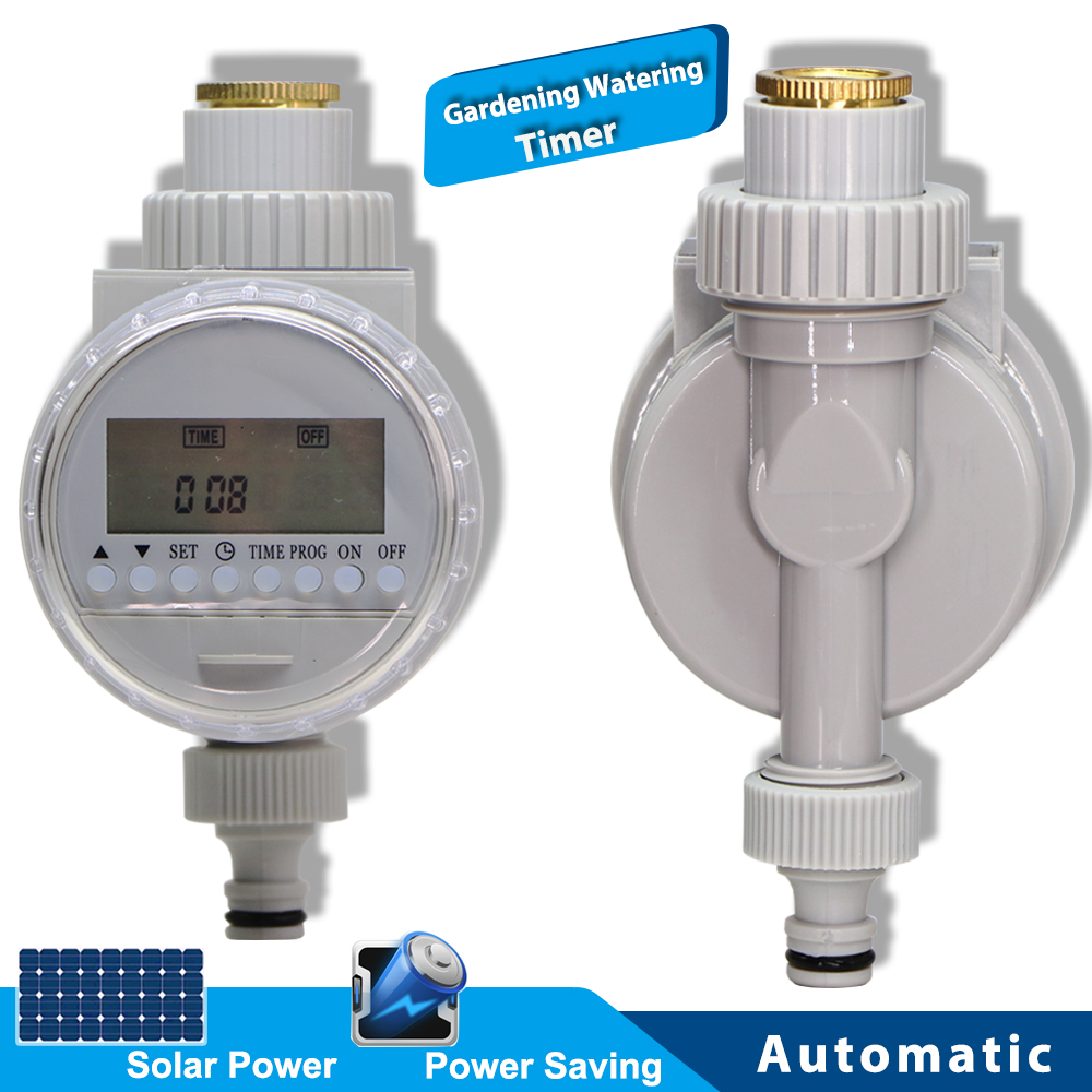 1PC Popular Solar Power Water Timer LCD Display Garden Irrigation Solenoid Valve Controller Waterproof Automatic Drip System
