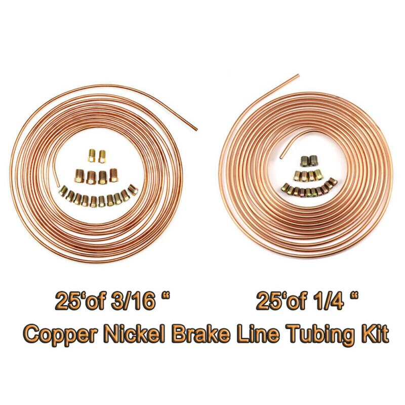 Copper Brake lines Coil Rolls With Fittings Anti-rust Anti-corrosion With Connectors