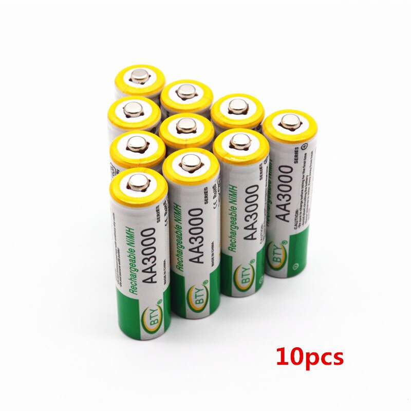 4 Pcs Daweikala Aa 3000 1.2 V Quanlity Oplaadbare Batterij Aa 3000 Mah Ni-Mh 1.2 V Oplaadbare 2A Batterij 3000 +: 10pcs