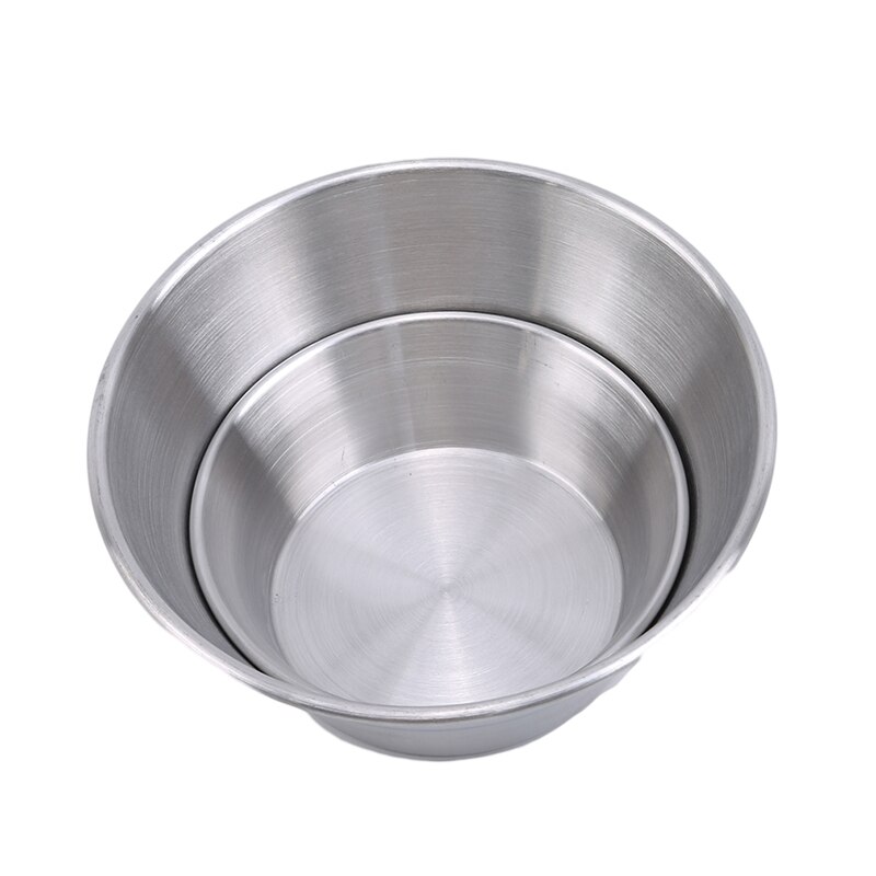 1 stk rustfri skål sojasovs fad dessert fad køkken sovs lille fad dip stråle krydderifad to størrelse til valg: 7.5cm diam