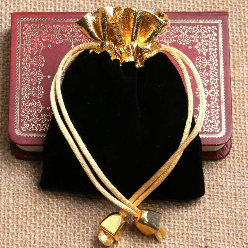 Black Watch Bag Gold Rope Velvet Black Pouch Bag Collection Bag for Pocket Watches