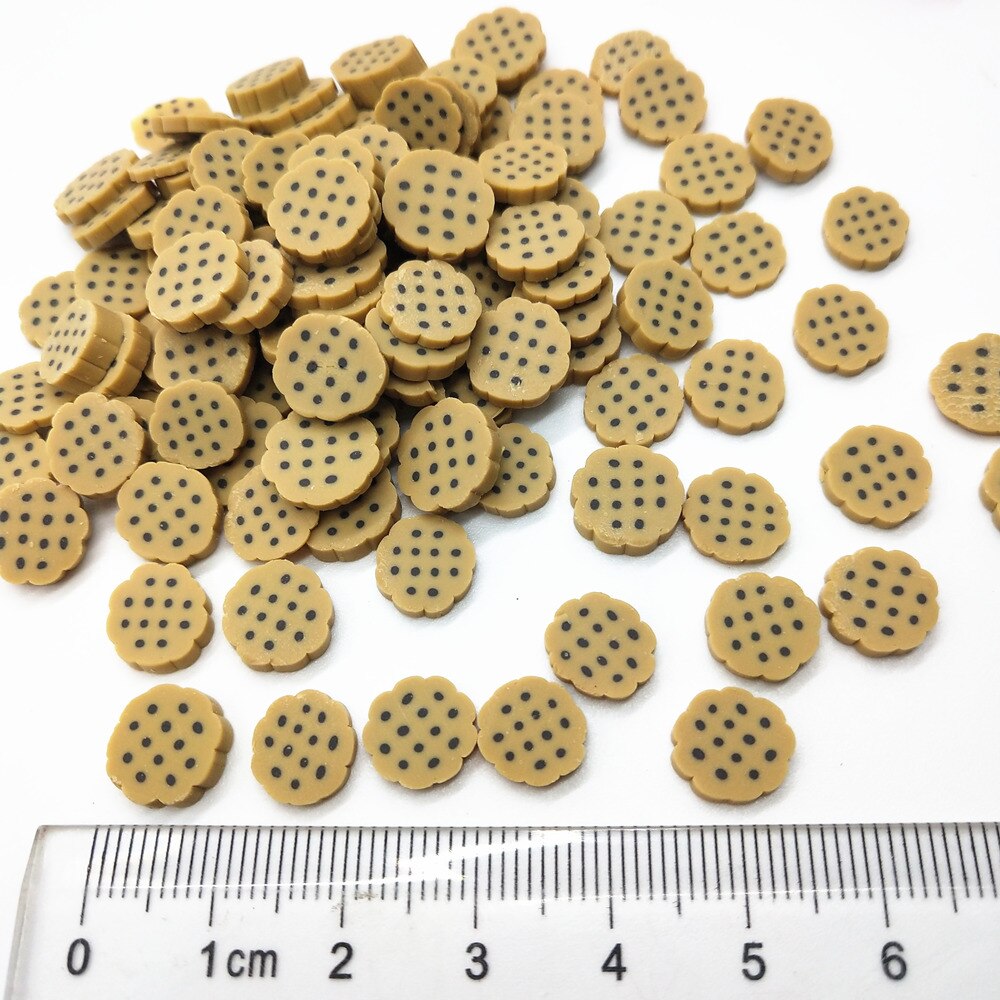 20g 1cm store brune kiks polymer ler småkage skiver til gør-det-selv kvinder håndværk plast klei mudder partikler: Kiks 1cm