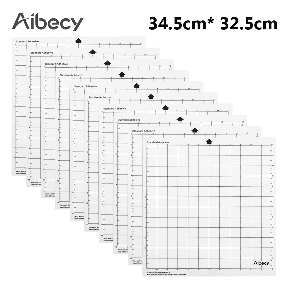 10Pcs Replacement Cutting Mat Translucent Adhesive Mat w/ Measuring Grid 12*12-Inch for Silhouette Cameo Digital Cutting Machine