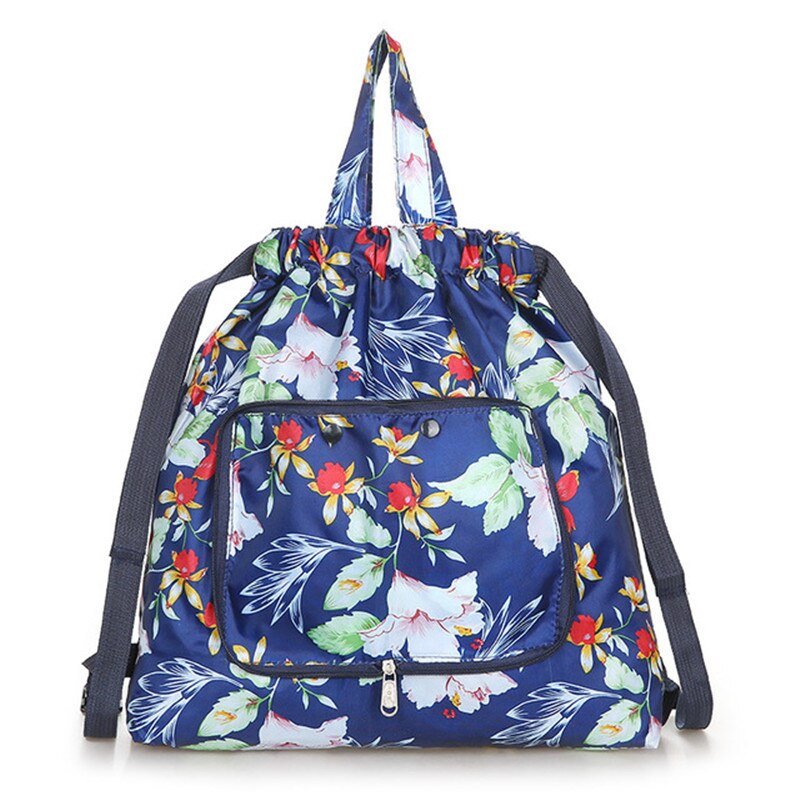 Grote Capaciteit Opvouwbare Koord Rugzak Schouder Wandelen Rugzak Opslag Drawsting Zak Bloem Zakken Vrouwelijke: T