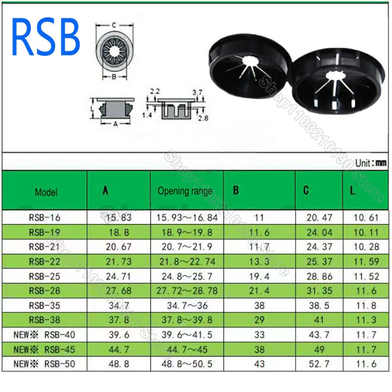 Rsb Plastic Kabelgatafdekking Ronde Zwarte Kabelkoord Doorvoerpakking In Bureautafel Meubilair Voor Draadgatkap Opgeruimde Pas Organizer