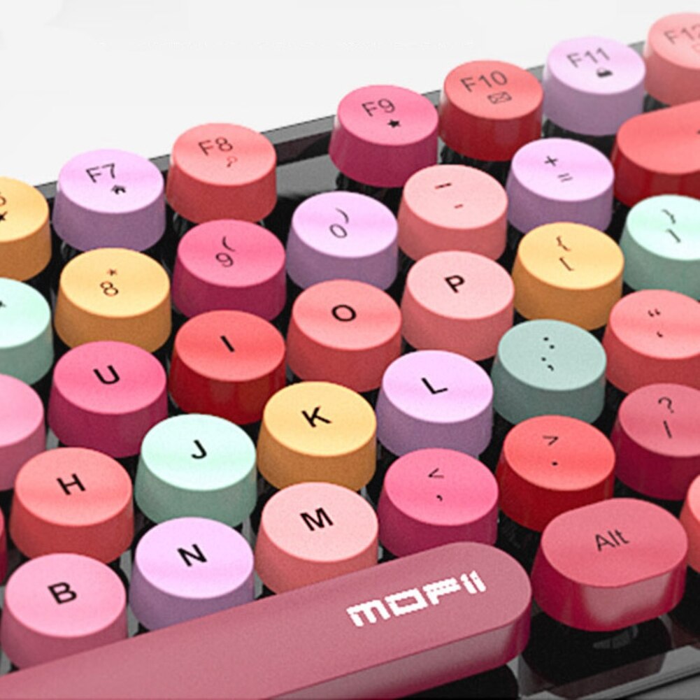 Universal Cute Notebook 3 in 1 Wireless Keyboard Mouse Combos 2.4G Wireless Number Pad Pink Round Punk Mini Keyboard and Mouse