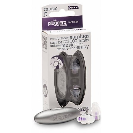 Pluggerz Holland Earplugs soft silicon light portable case noise reduction sleep travel music read shoot swim: music kids