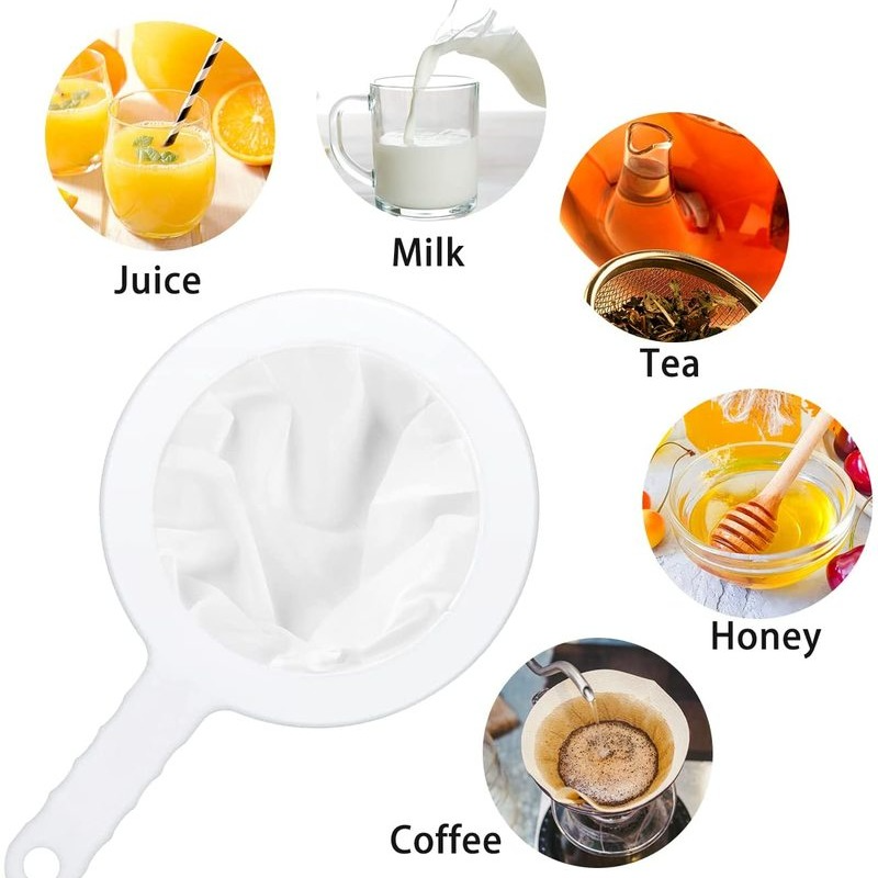 100/200/400 Mesh Wasbaar Nylon Ultrafijn Filter Mesh Zeef Lepel Zeef Sojamelk Sap Koffie Thee Filter Keuken vergiet