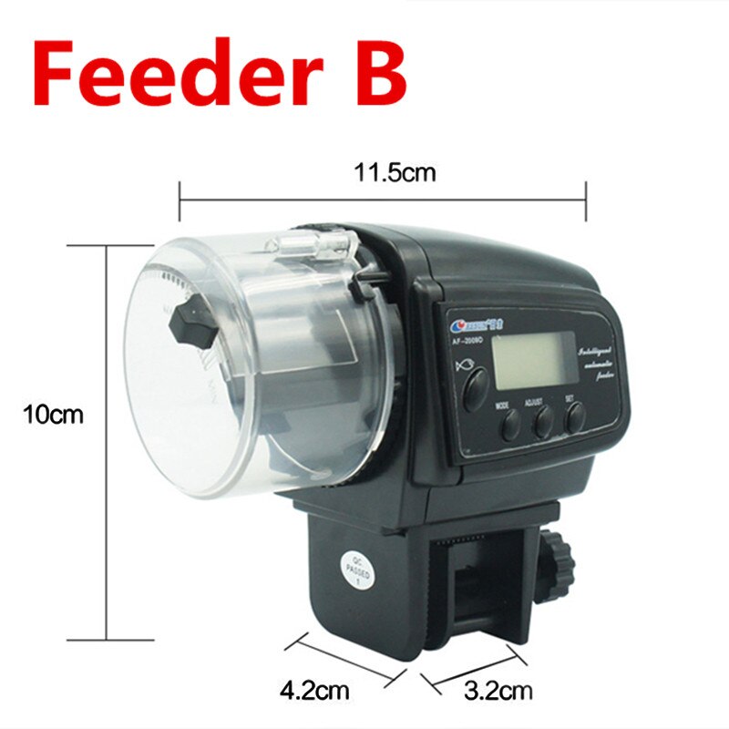 Aquarium Automatic Fish Feeder for Fish Tank Auto Feeders with Timer Adjustable Dispenser LCD Display Betta Turtle Pet Feeding: AF2009D