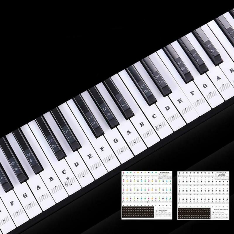 Piano Stickers Keyboard Music Note Chart Removable Decal 49, 54 ,61or 88 Keys