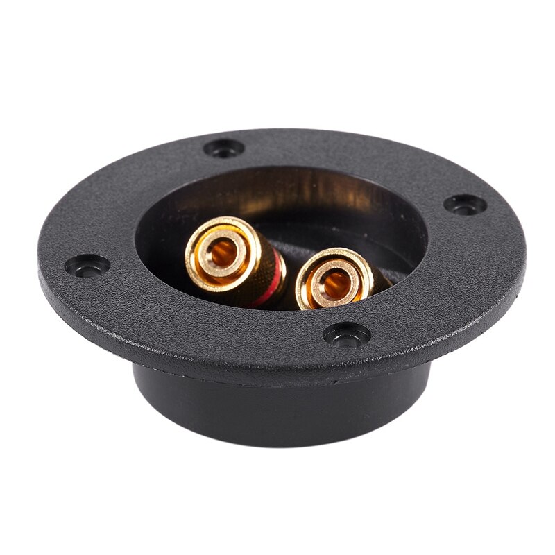 1x 2-Way Speaker Car Box Terminal Round Spring Cups & 8Pcs Gold Plated Amplifier Speaker Binding Post 4mm CNIM