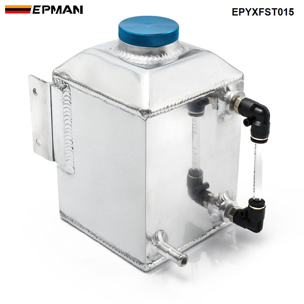 EPMAN Aluminum Universal Oil Catch Surge Tank Oil Separator Oil Reservoir Fuel Surge Tank 1L EPYXFST015: Default Title