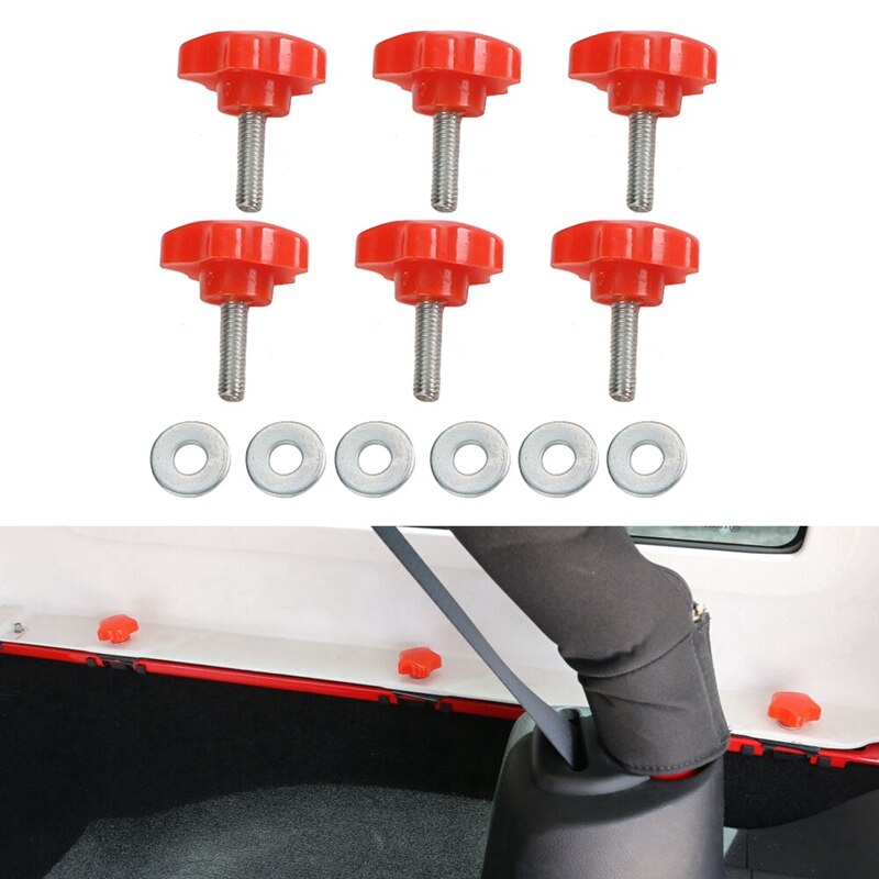 Cubierta de tornillos de tejado para coche 12 UDS-rojo con cuña para Jeep Wrangler JK 2007 4 puertas
