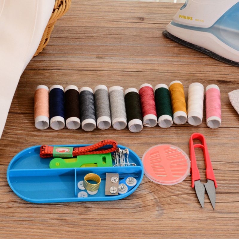 10Pcs Portable Sewing Thread Needles Tools Set DIY Stitching Craft Kit with Case