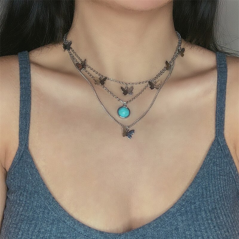 Punk Gold wielowarstwowa pszenica słońce naszyjnik wąż dla kobiet w stylu Vintage 2021 łańcuszek wisiorek Choker biżuteria prezenty ślubne INS Trendy