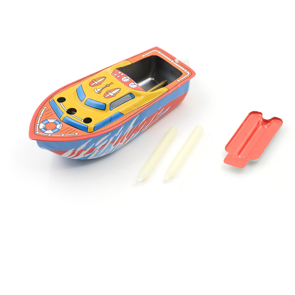 Multi-gekleurde Kaars Boot Tin Speelgoed Klassieke Europese Water Wind Up Iron Speelgoed Collectible For Kids Kinderen