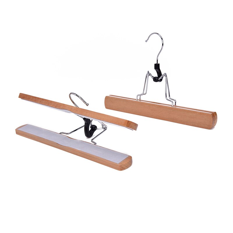 Multifunction Wooden Pants Hanger Rack Organizer Non-Slip Trouser Hangers for Skirt Wardrobes Perchas Para Pantalones Hair Clamp