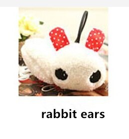 VISNXGI Women Gilrs Black White Small Panda Pad Fluffy Ear Warmer Earmuffs Winter Cute Panda Ear Muff Warmer: E008 Rabbit ears