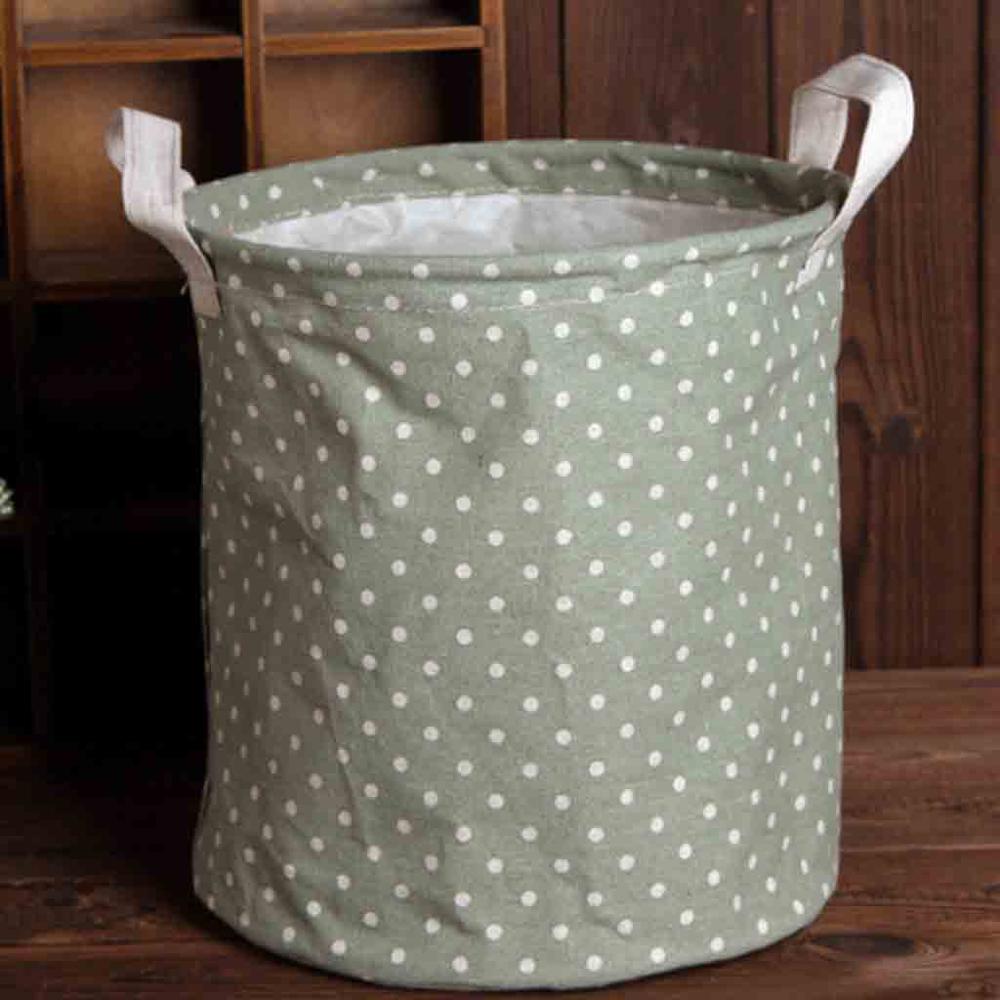Cesto para ropa sucia, bolsa de lino, cesto para la ropa para lavar cuna para el hogar, bolsas de uso para el hogar, almacenamiento de juguetes plegable 23x26cm: Green
