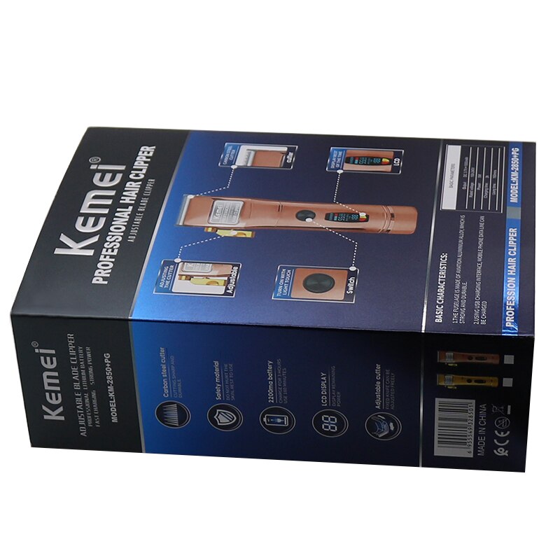 Professionele Tondeuse Lcd Oplaadbare Cordless Tondeuse Mannen Fading Mengen Elektrische Kapsel Machine Taper Hendel