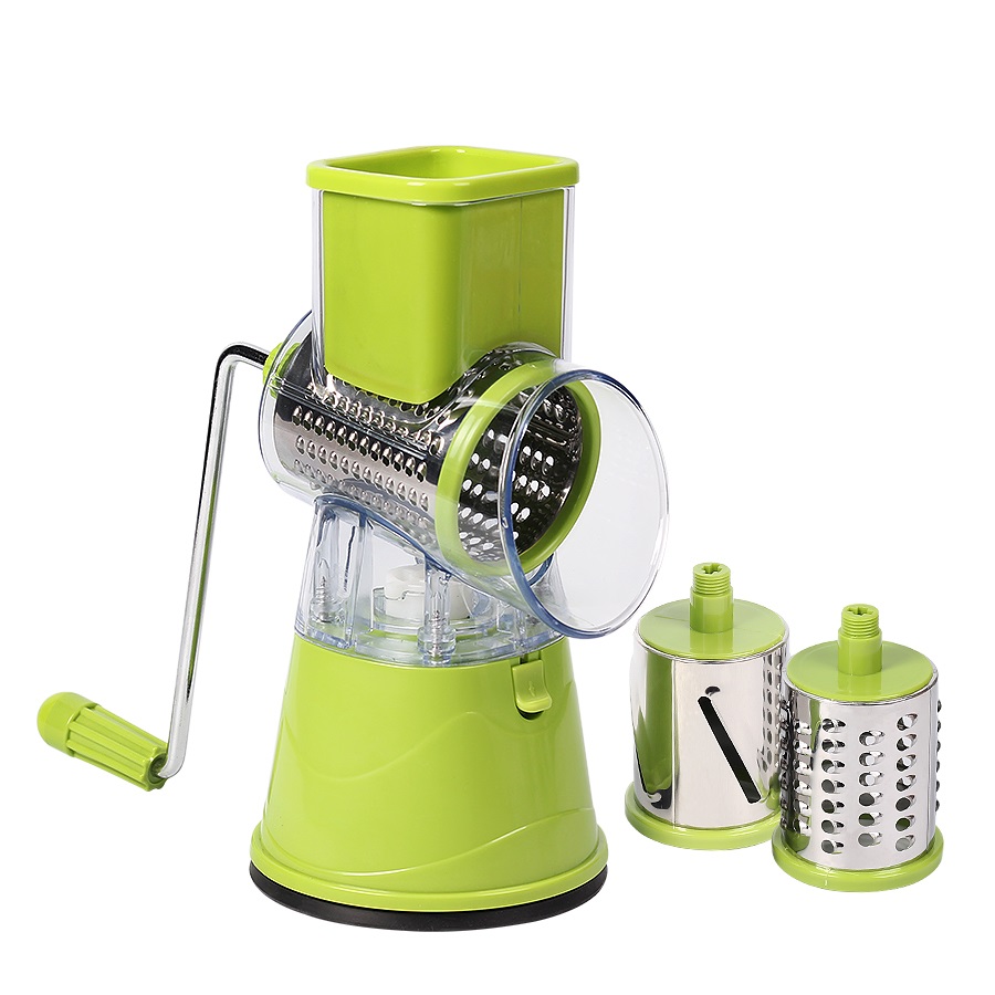 Cortador multifunción de cocina para alimentos, Cortador manual con rodillo para comida, cortador de alambre de acero inoxidable para el hogar, herramienta de ayuda para cocina, vegetales: green