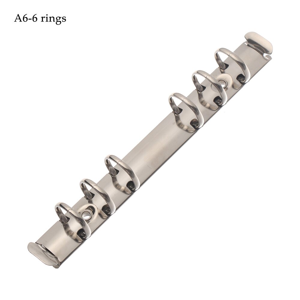 A4/B5/A5/A6/A7 Metal Spiral Rings Binder Clip Loose-leaf File Folder Clip Scrapbook Notebook Refillable Binding Hoops: A6-6 rings