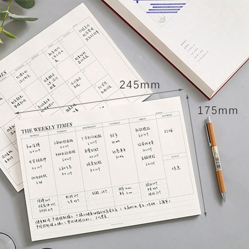 Inner Pages Planner Notebook Office Supplies School Stationery Monthly Weekly Planner Day Planner Book Stationery 60 Sheets