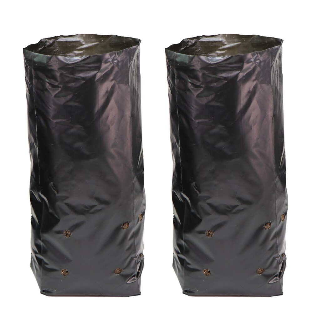 50/100Stck PE Verdicken Pflanze Wachsen Tasche Kindergarten Taschen Sämling Töpfe mit Atmungsaktive Löcher Schwarz Pflanzen Sack Umweltfreundliche garten