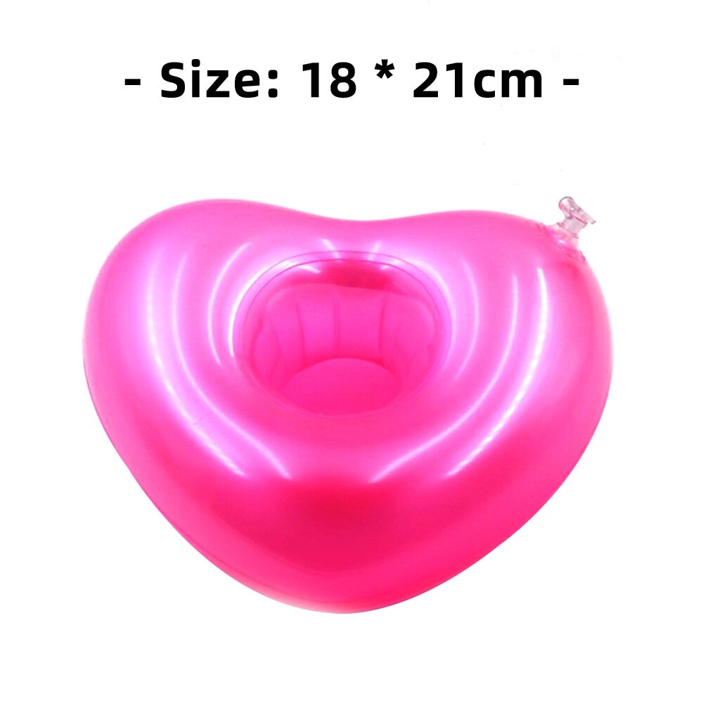 Coaster Inflatable PVC Donut Lemon Watermelon Pineapple Crab Love Cup Holder Inflatable Water Floating Cup Holder: Pearl love