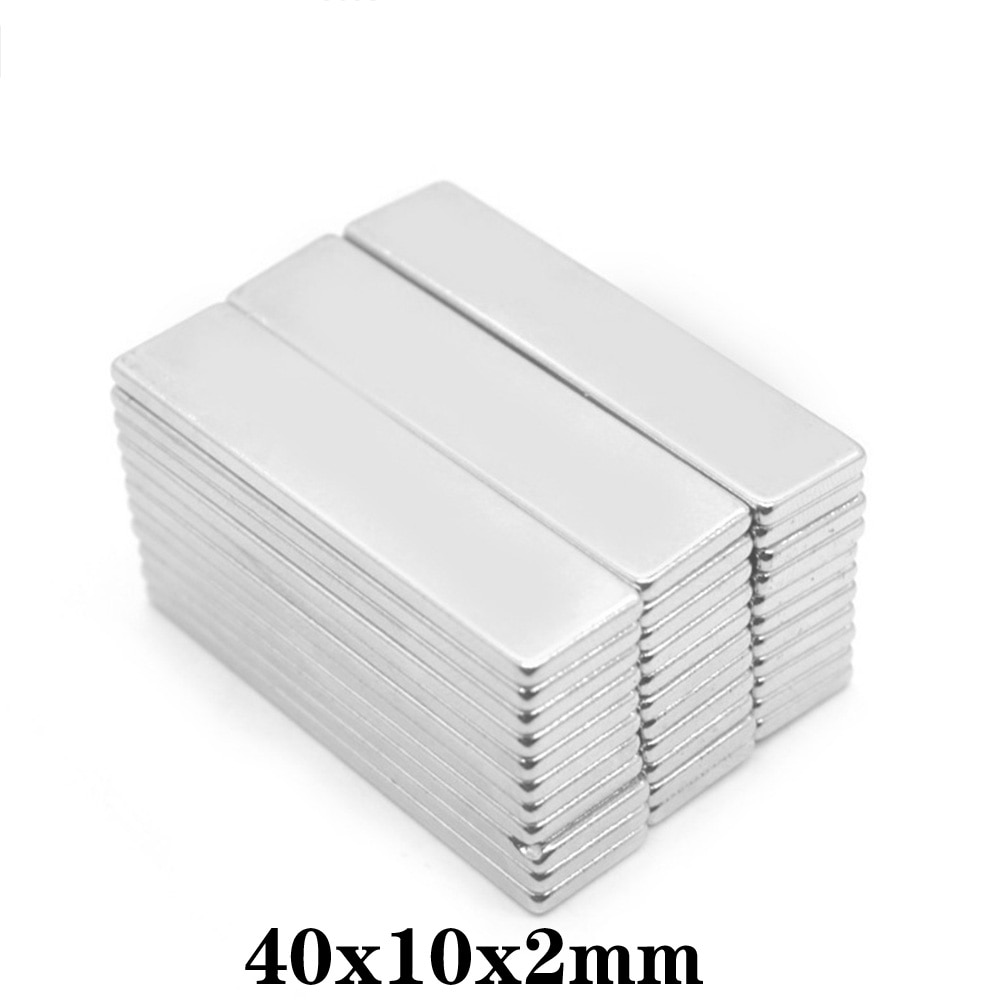 5 ~ 100 Stuks 40X10X2 Super Sterke Vel Zeldzame Aarde Magneet Dikte 2 Mm Blok Rechthoekige neodymium Magneten N35 40X10X2 Mm 40*10*2 Mm