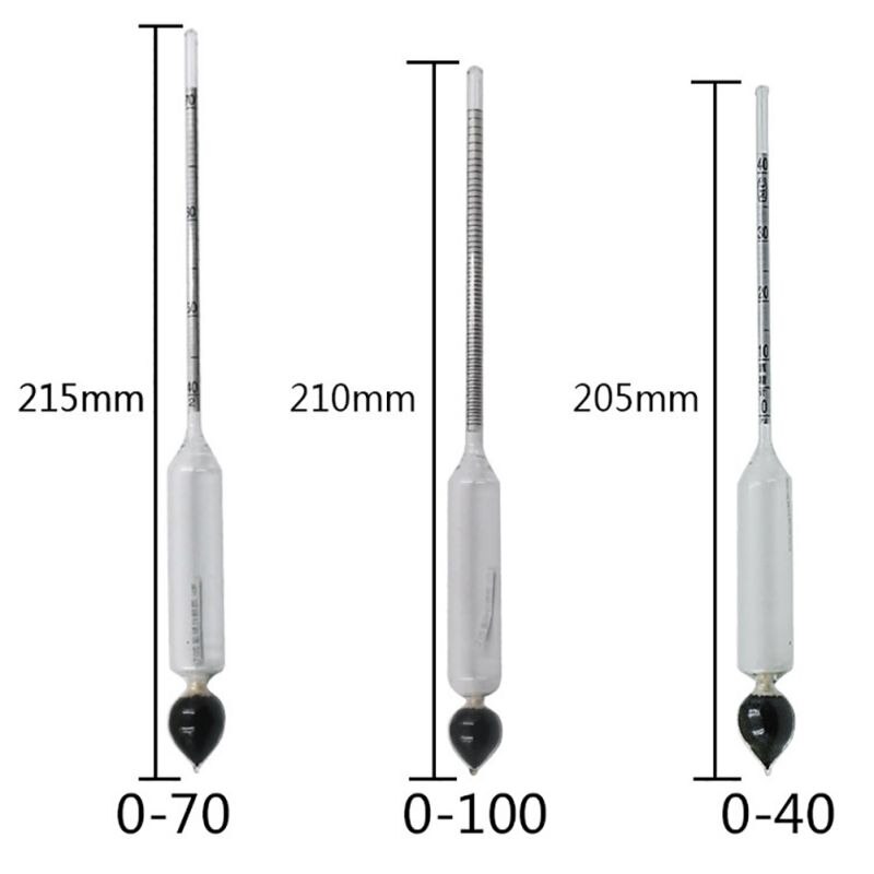 Alcohol Tester 3 PCS/Set Alcoholmeter Alcohol Meter Wine 0-100 Concentration Meter Alcohol Instrument Hydrometer Tester