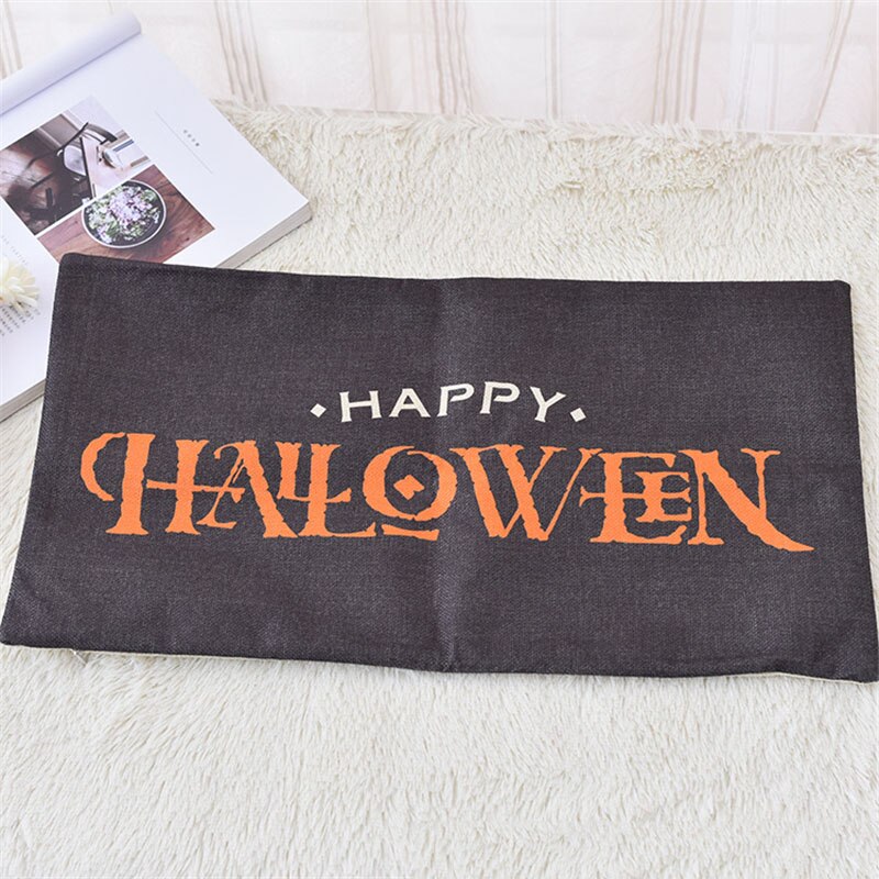 Halloween spöke häxa pumpa örngott sittsoffa kuddfodral linne bomull fyrkantigt grönt kuddfodral för heminredning: 13