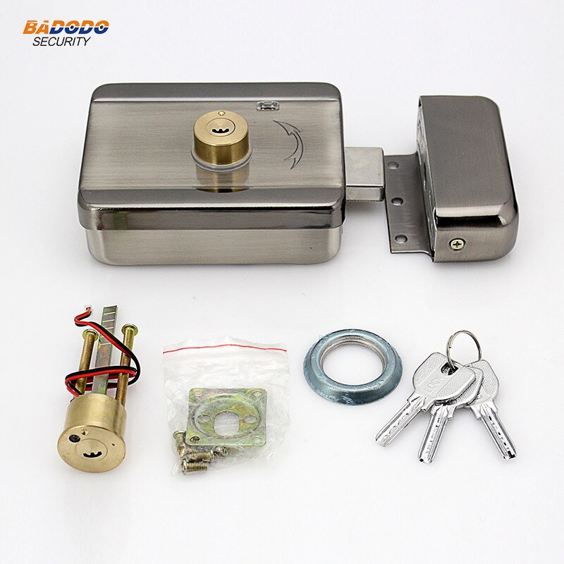 stainless steel Electric lock motor lock both side have mechanical key for access control gate door
