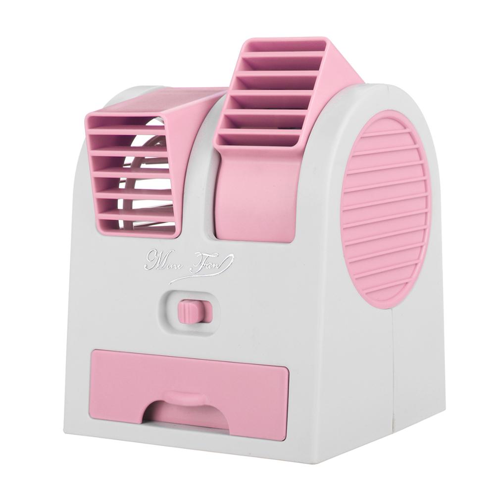 Car Air Conditioner Portable Air Conditioning Humidifier Purifier USB Cool Cooling Fan Desktop Air Personal Space Cooler Fan: Pink