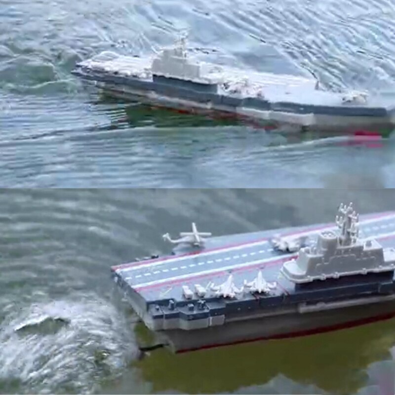 Mini acorazado, Control remoto Challenger portaaviones RC barco Naval barco modelo RC barco agua eléctrica juguete para niños