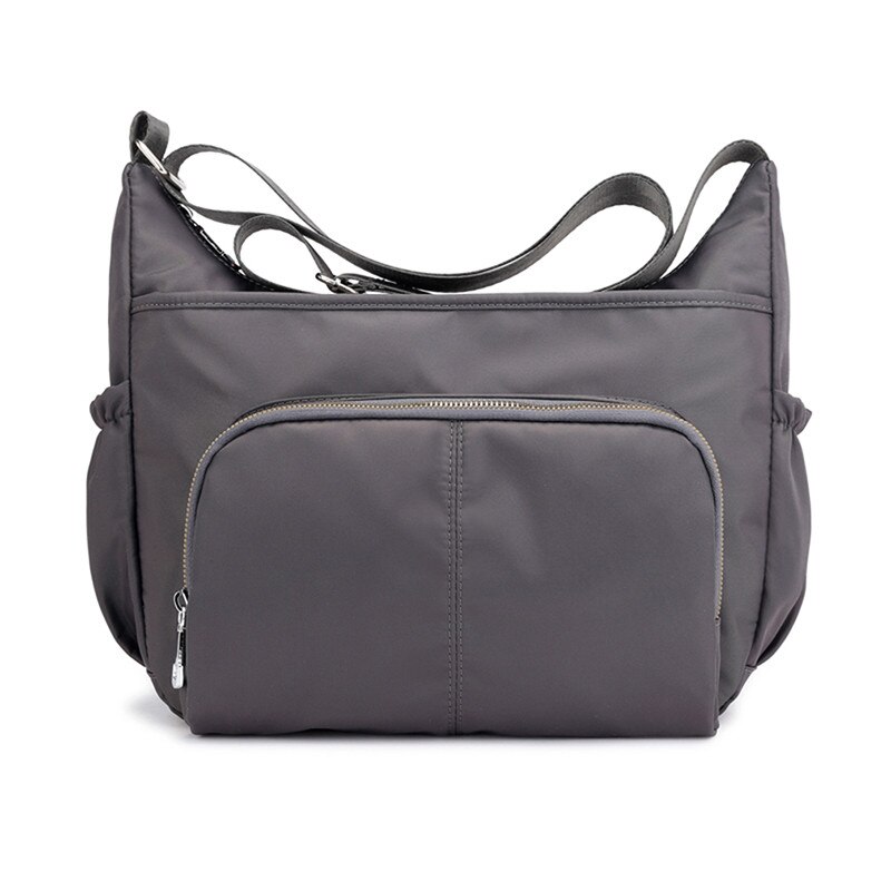 Shoulder Bags For Women Crossbody Bag Handbags Female Beach Nylon Solid Travel Messenger Bag: Gray