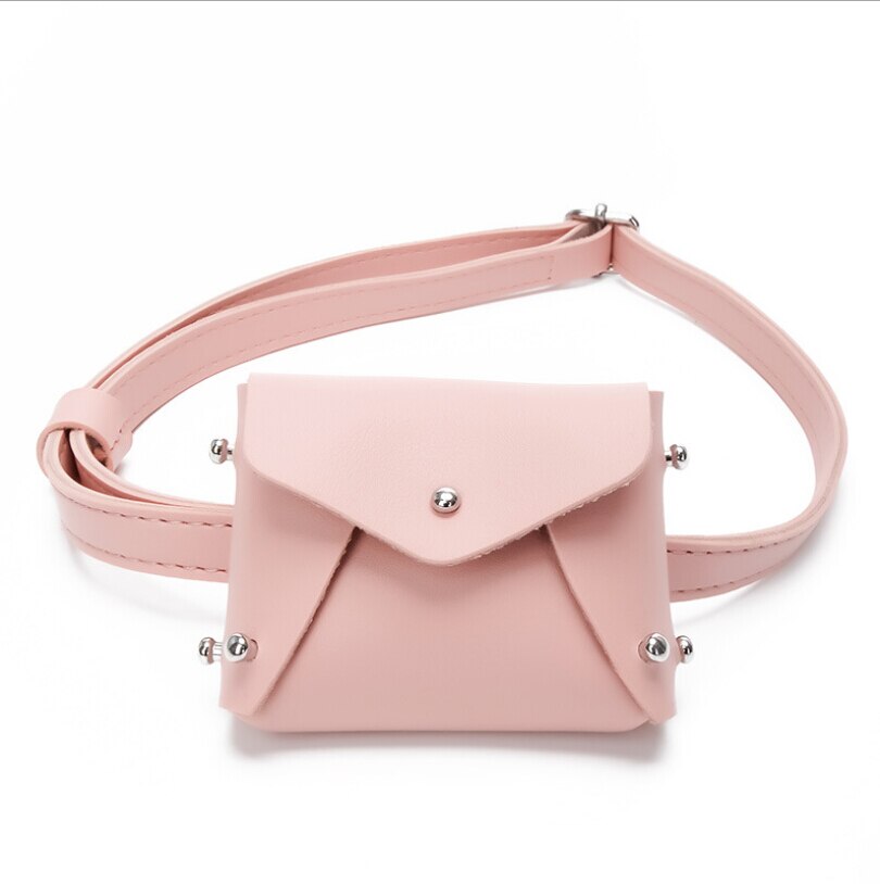 Children&#39;s Bag Mini Square Bag Rivet Pouch Kids Girl Cute Waist Packs Korean Shoulder Messenger bag