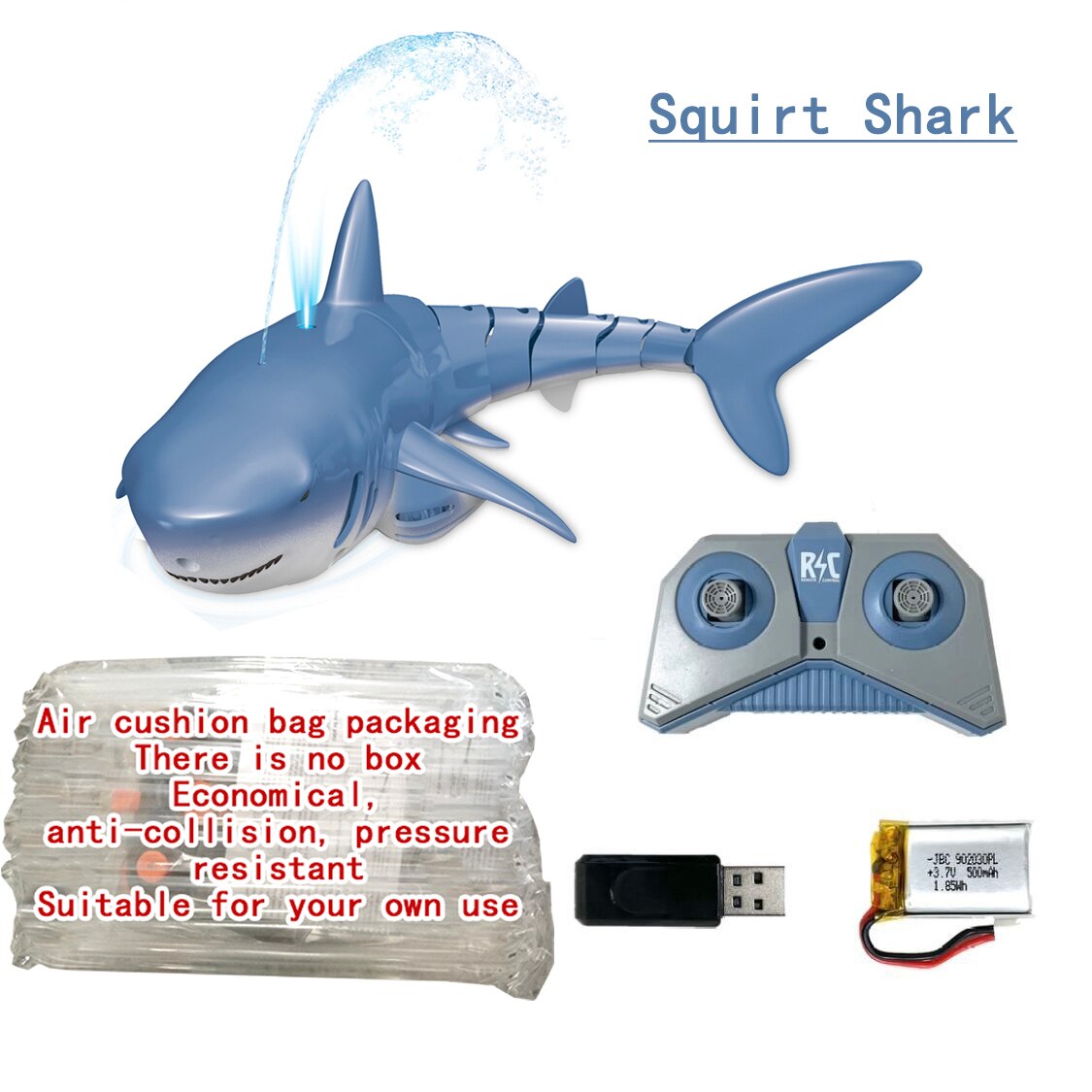 Rc Whale Shark Toy robot telecomando animali Marine Life Bath Pool pesce elettrico bambini giocattoli da bagno per bambini ragazzi sottomarino: SquirtWater shark C1