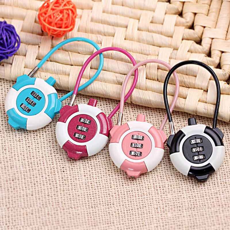 Mini Luggage Bag Zip Diary Diary Notebook Combination Wire Rope Cable Lock Cartoon