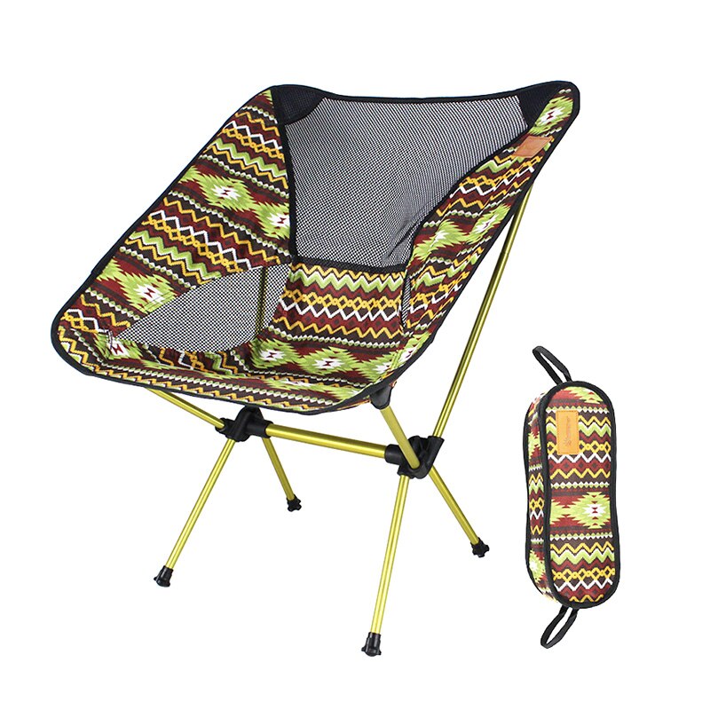 Campingstol bærbar foldestol udendørs vandre fiskestole til haven indendørs ultralet stol med opbevaringspose: Farve 3