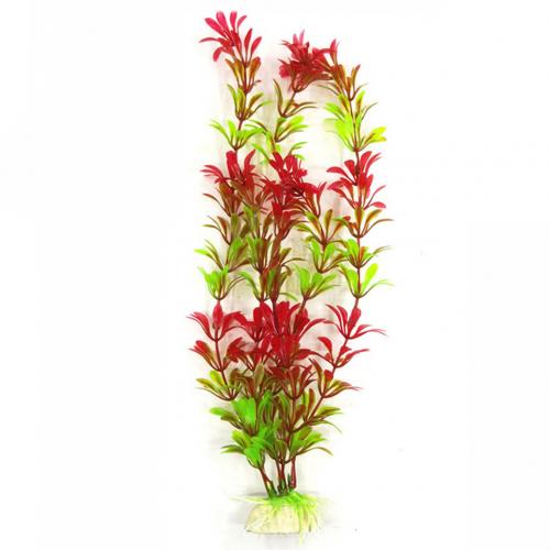 Plantas acuáticas artificiales que brillan en la oscuridad, acuario, decoraciones para acuarios, suministro de decoraciones para el hogar: Rojo