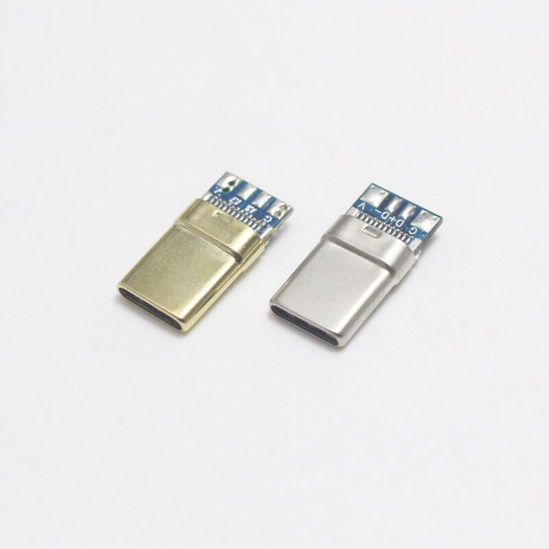 Connecteur USB type-c 2.0 à souder, connecteur mâle 24 broches avec boîtier métallique Long, 1/2/5 jeux