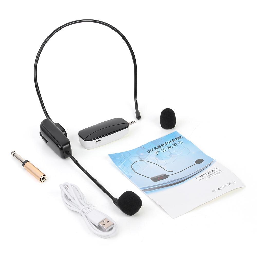 Capacitive Microphone for Teaching Voice Amplifier UHF Headset Wireless Microphone 3.5 to 6.35 Audio Converter Receiver USB5V