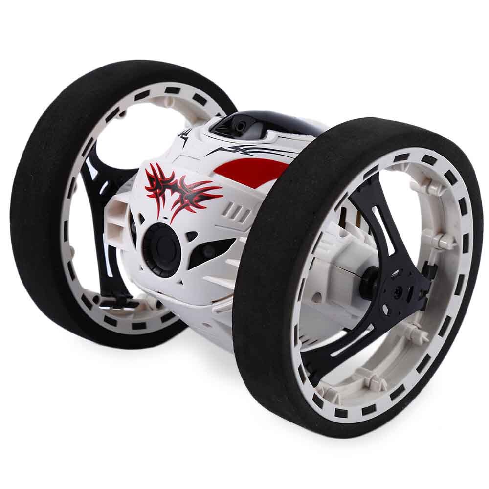 Mini Cars Bounce Auto PEG SJ88 2.4GHz RC Auto met Flexibele Wielen Rotatie LED Licht Afstandsbediening Robot Auto speelgoed voor: WHITE