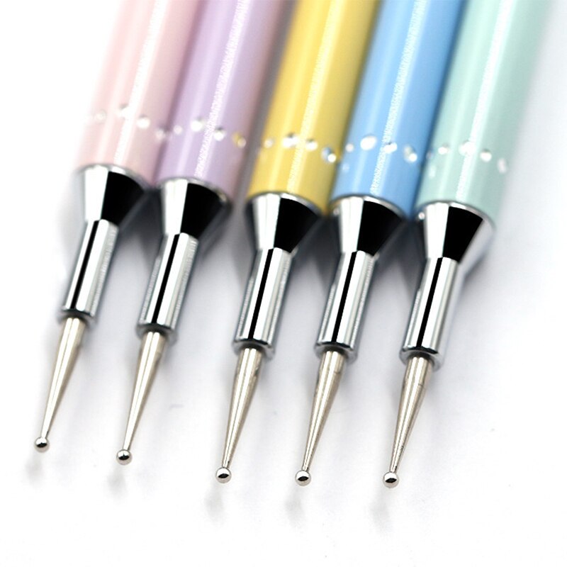 Diamante bordado cabeça dupla ponto broca caneta arte do prego strass picker cera lápis de cristal lidar com unha caneta
